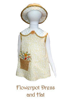 Flowerpot Dress and Hat, Size 3