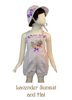 Lavender Sunsuit and Hat, Size 18-24 months