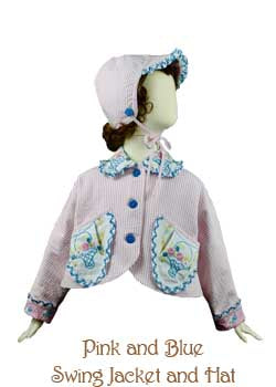 Pink and Blue Swing Jacket and Hat, Size 1-2