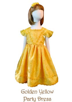 Golden Yellow Party Dress, Size 3-4